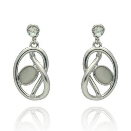 Elegantes pendientes colgantes con cuarzo gris