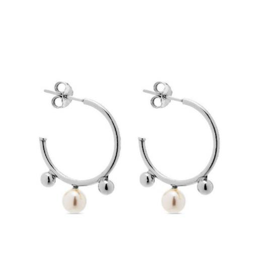 Pendientes aros  con perlas [1]