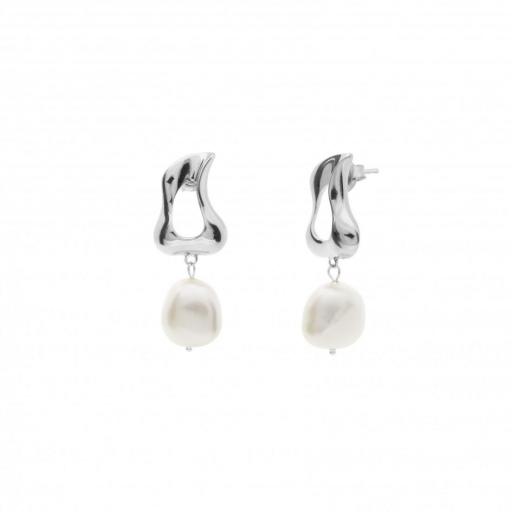 Pendientes Lineargent colgantes perlas de plata