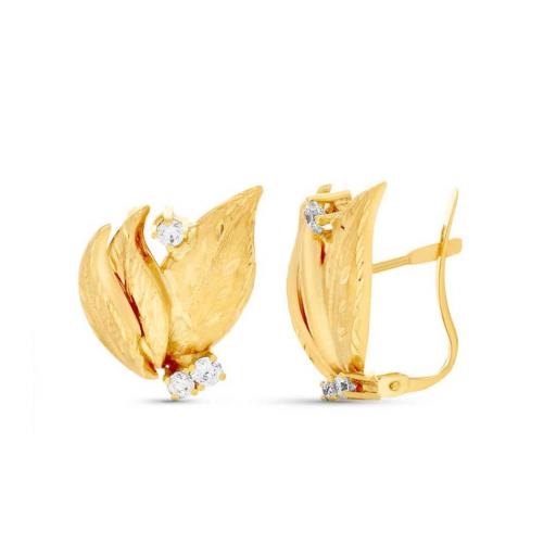 Pendientes de oro 18k Hoja 