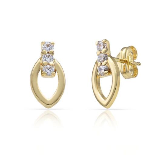 Pendientes Ovalados en Oro de 18K con Circonitas - Luz Sutil, Estilo Propio