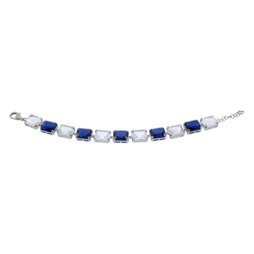 Pulsera Elegancia Azul by Avanty – Acero con Piedra Rectangular