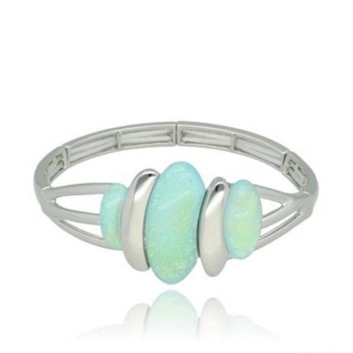 Pulsera elástica con resina tono azulado