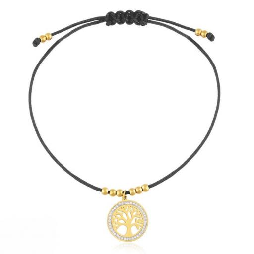 Pulsera de hilo negro Árbol de la Vida [0]