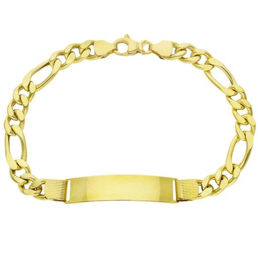 Pulsera figaro hombre de oro amarillo 18K