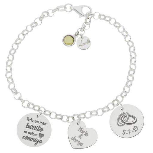 Pulsera de plata personalizada, ANIVERSARIO