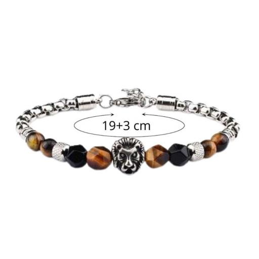 Pulsera para hombre de acero inoxidable y piedras