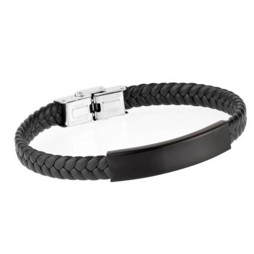 Pulsera de piel y acero para hombre collación Béticas [1]