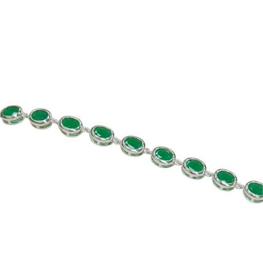 Pulsera plata con piedras para mujer