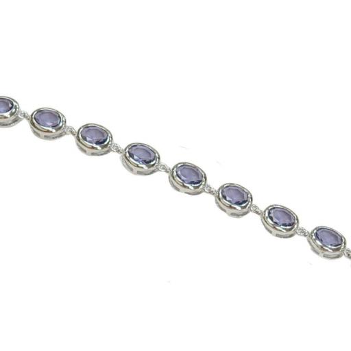 Pulsera plata con piedras para mujer [1]