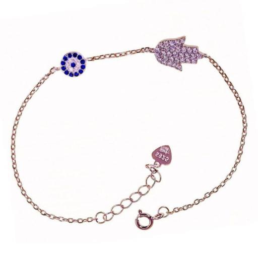 Pulsera Mano de Fátima de plata 