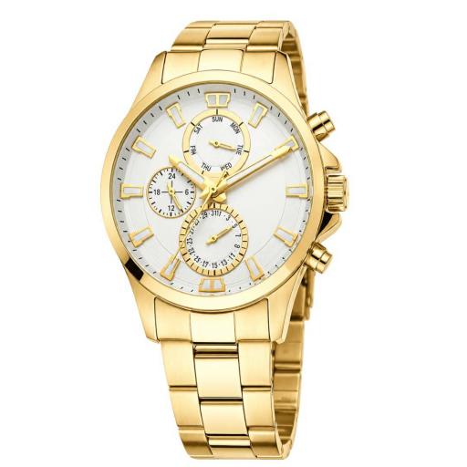 Reloj Nowley Hombre Dorado Multifunción Acero Inoxidable 10 ATM