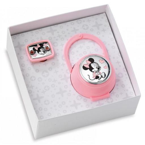  Set Infantil Pinza y Portachupete Disney Minnie Mouse