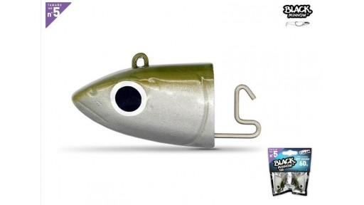Black Minnow 160 - 2 Off Shore jig head - 60g - Khaki [0]