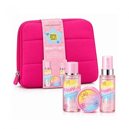SET DE BELLEZA 4pzs (aroma fresa y mie)-Simple Pleasures [0]