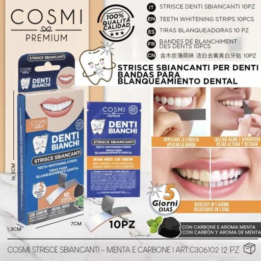 TIRAS BLANQUEADORAS DIENTES-CARBÓN 