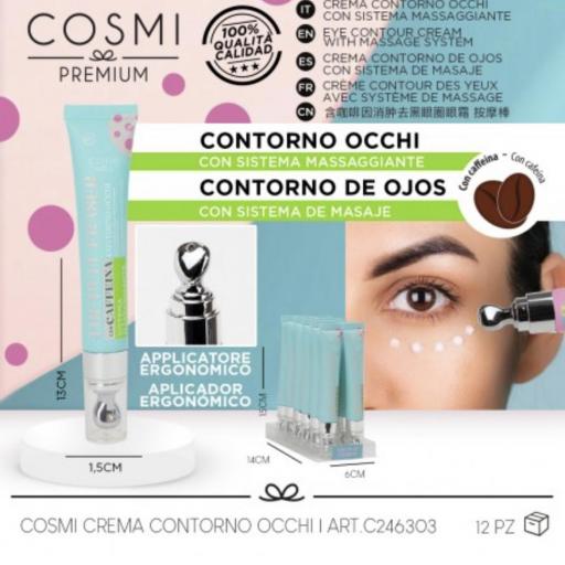 Crema Contorno de Ojos con Punta de Masaje con CAFEÍNA 15 ml - Cosmi
