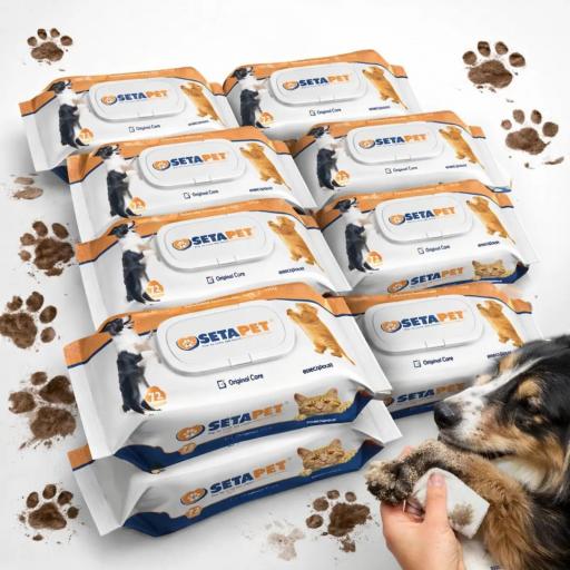 Toallitas húmedas para mascotas 72U con dispensador. [0]