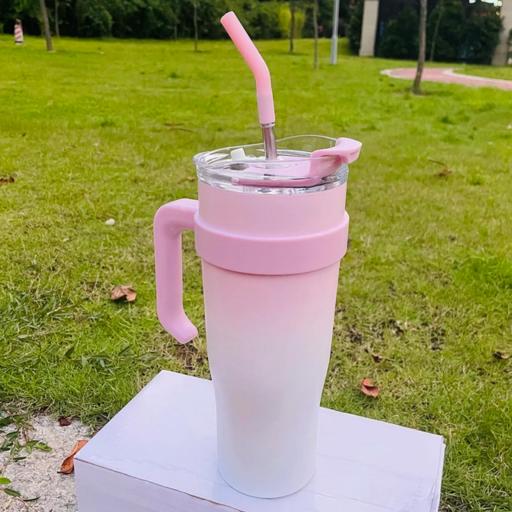 VASO TÉRMICO ROSA CON PAJITA 12000ml