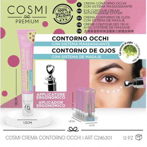 Contorno de Ojos con Punta de Masaje con ALGAS 15ml – Cosmi