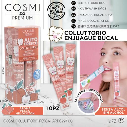 ENJUAGUE BUCAL MELOCOTÓN(10u) COSMI