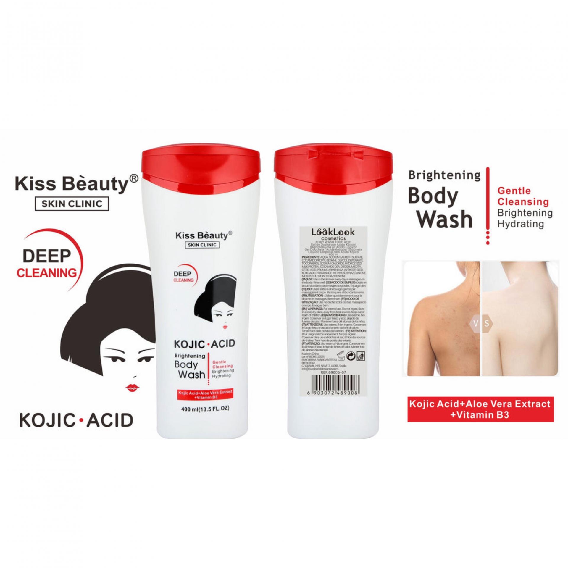 Gel de ducha con ácido kójico Kiss Beauty 400 ml - Piel iluminadora e hidratante