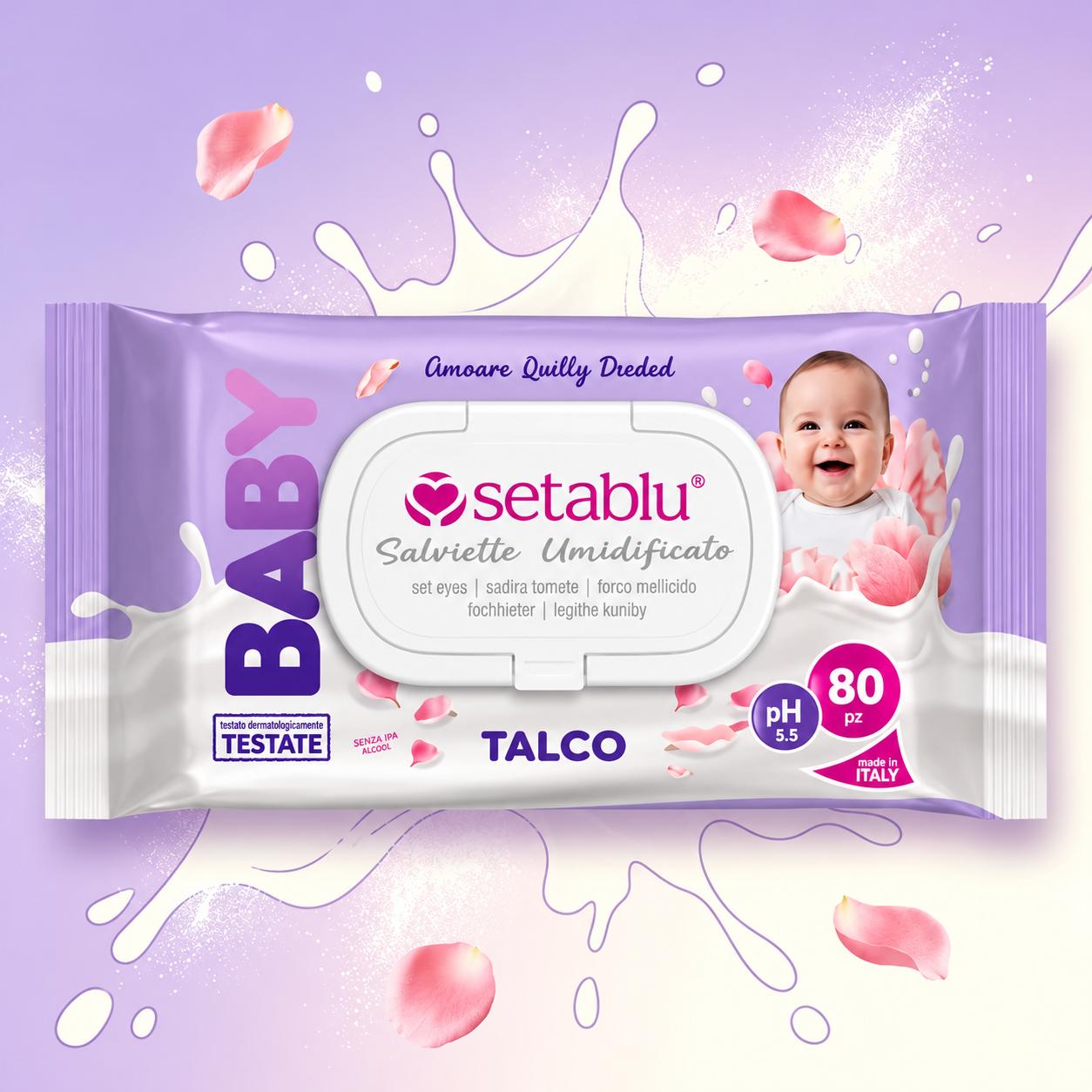 Paquete de 80 toallitas SETABLU BABY- AROMA TALCO