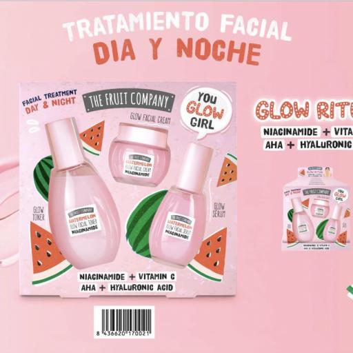 SET TRATAMIENTO FACIAL GLOW UP SANDÍA: TÓNICO+CREMA+SERUM-TFC-25750100-THE FRUIT COMPANY