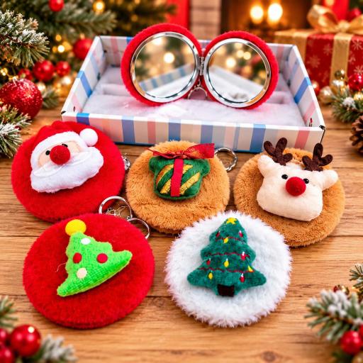 ESPEJO DOBLE CON PELITO NAVIDEÑO 
