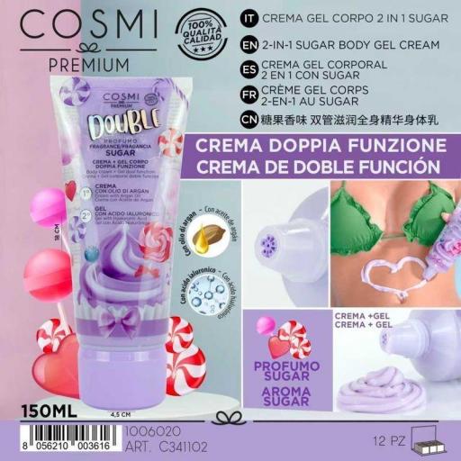 CREMA GEL CORPORAL 2 EN 1 CON AROMA A AZÚCAR -150ml