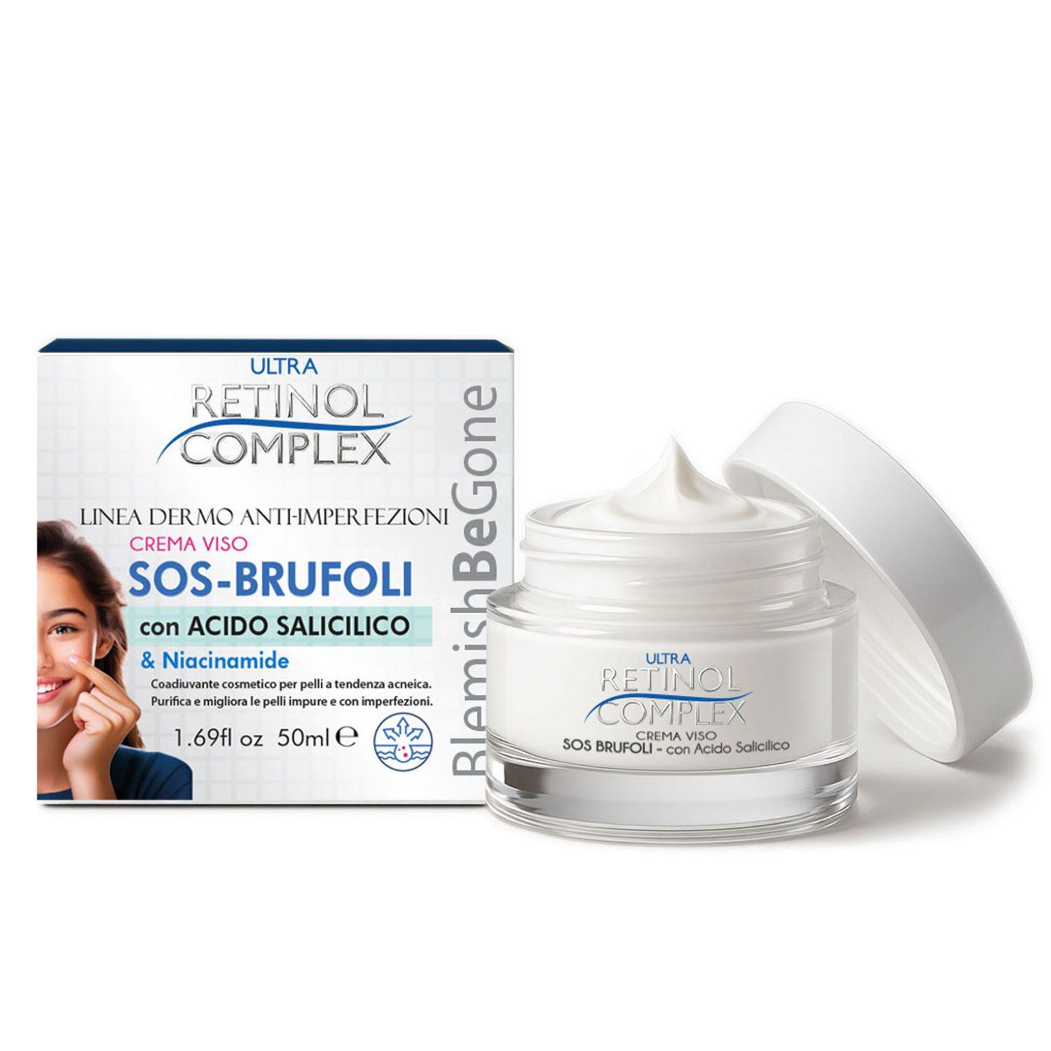 Crema facial antiacné SOS con ac salicílico y niacinamida 50 ml- Retinol complex