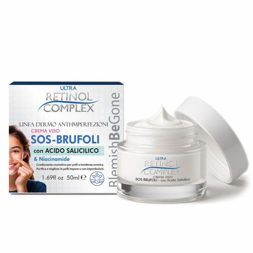 Crema facial antiacné SOS con ac salicílico y niacinamida 50 ml- Retinol complex