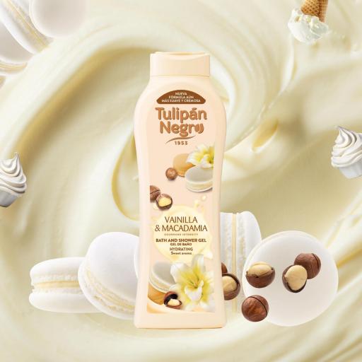 GEL DE BAÑO TULIPÁN NEGRO VAINILLA Y MACADAMIA- 650ml