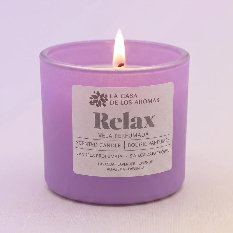 VELA AROMÁTICA VIDRIO LAVANDA- La casa de los aromas