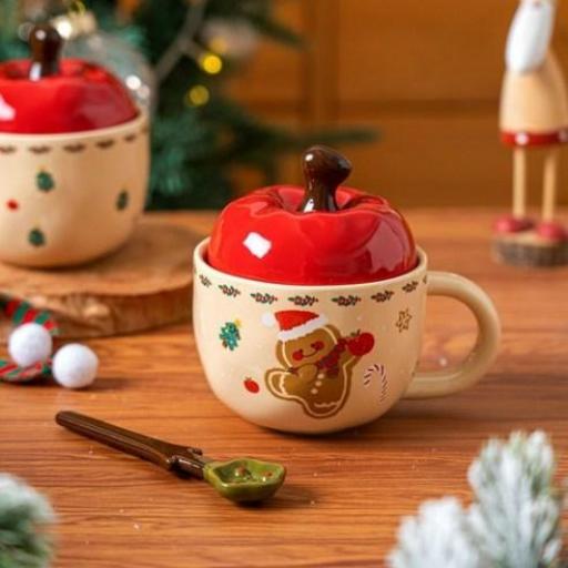 TAZA CERÁMICA CON CUCHARA NAVIDAD