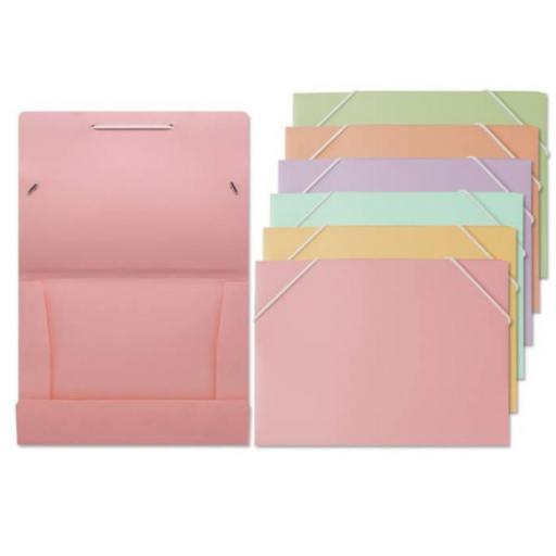 CARPETA A5 GOMAS SOLAPAS PASTEL  BISMARK