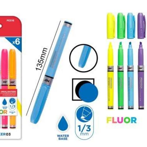 Marcador fluorescente 6u