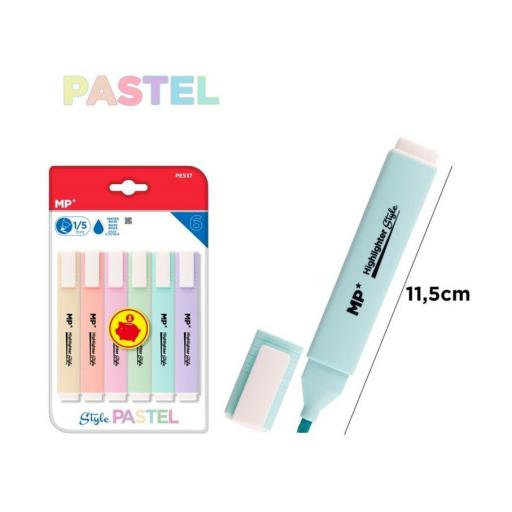 Marcador estilo pastel pack 6 unidades MP