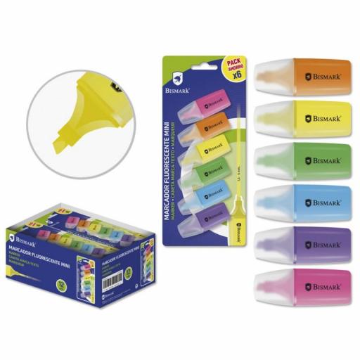 MINI ROTULADOR FLUORESCENTE BISMARK NEON BLIST 6