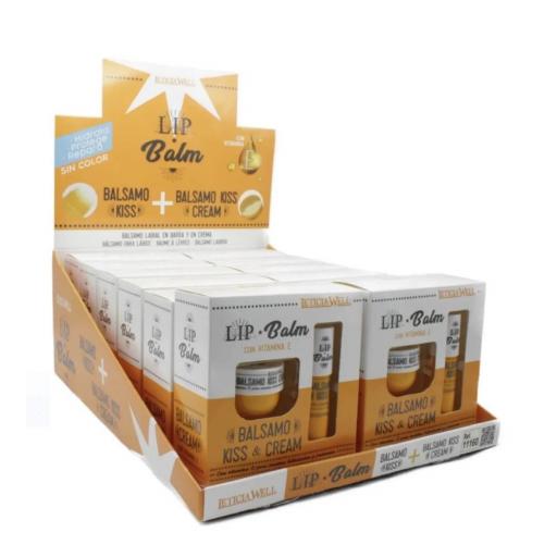 PACK BALSAMO LABIAL TARRO + BARRA KISS CREMA - LETICIA WELL [0]