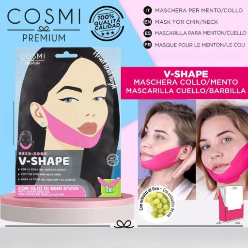 Mascarilla reafirmante y lifting en forma de V con extracto de uva