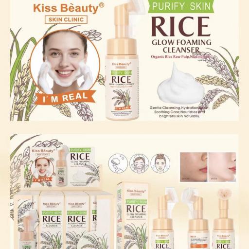 LIMPIADOR FACIAL MOUSSE ARROZ 150ML - KISS BEAUTY