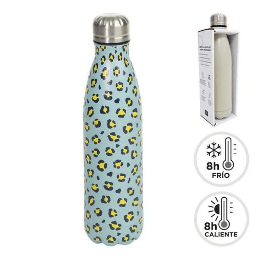 Botella acero inoxidable doble capa 500ml animal fluor