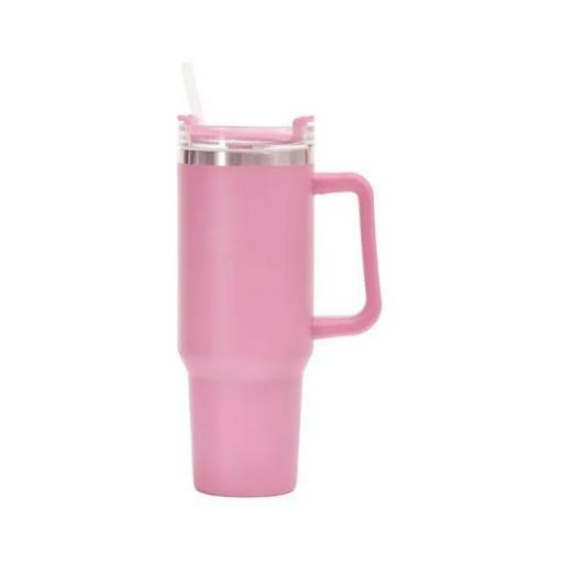 Taza Botella De Agua Térmica De Acero Inoxidable De 1200Ml, Taza De Café Térmica, Matraz De Vacío Frío Y Caliente con Pajita De Mango [2]
