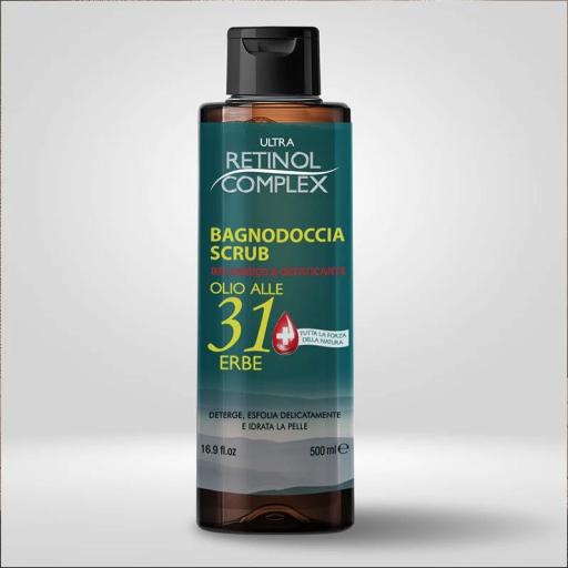 Gel de ducha exfoliante balsámico y antifatiga, 31 aceites de hierbas 500 ml [0]