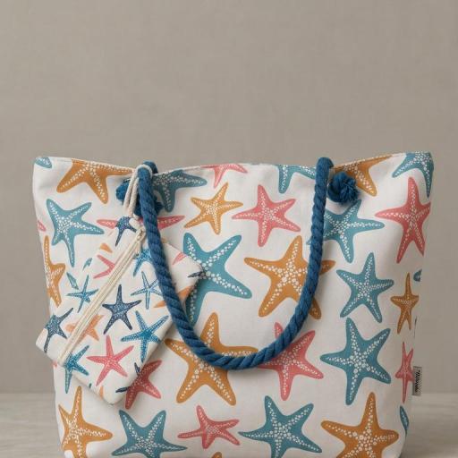 BOLSO PLAYA ESTRELLAS + MONEDERO (varios colores) [0]