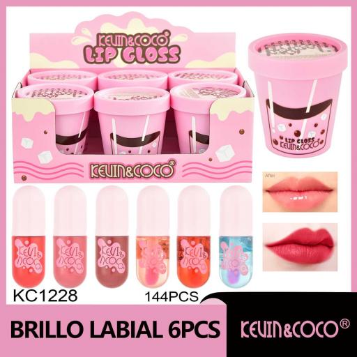 BRILLOS DE LABIOS VASO. 6PZS
