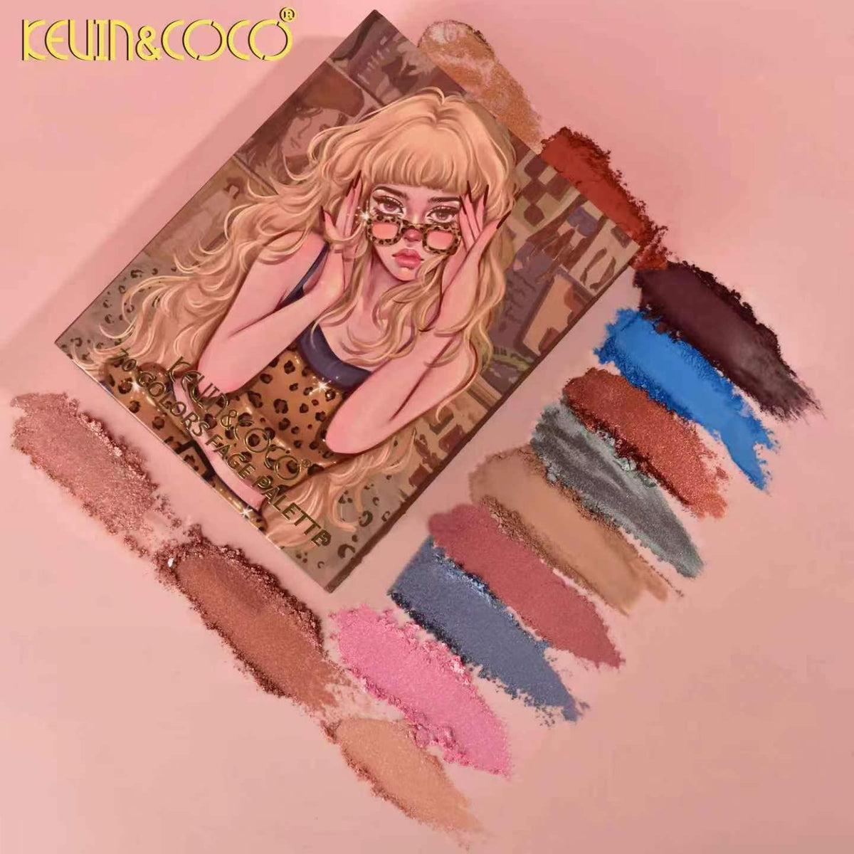 PALETA SOMBRAS 70 colores-KEVIN & COCO