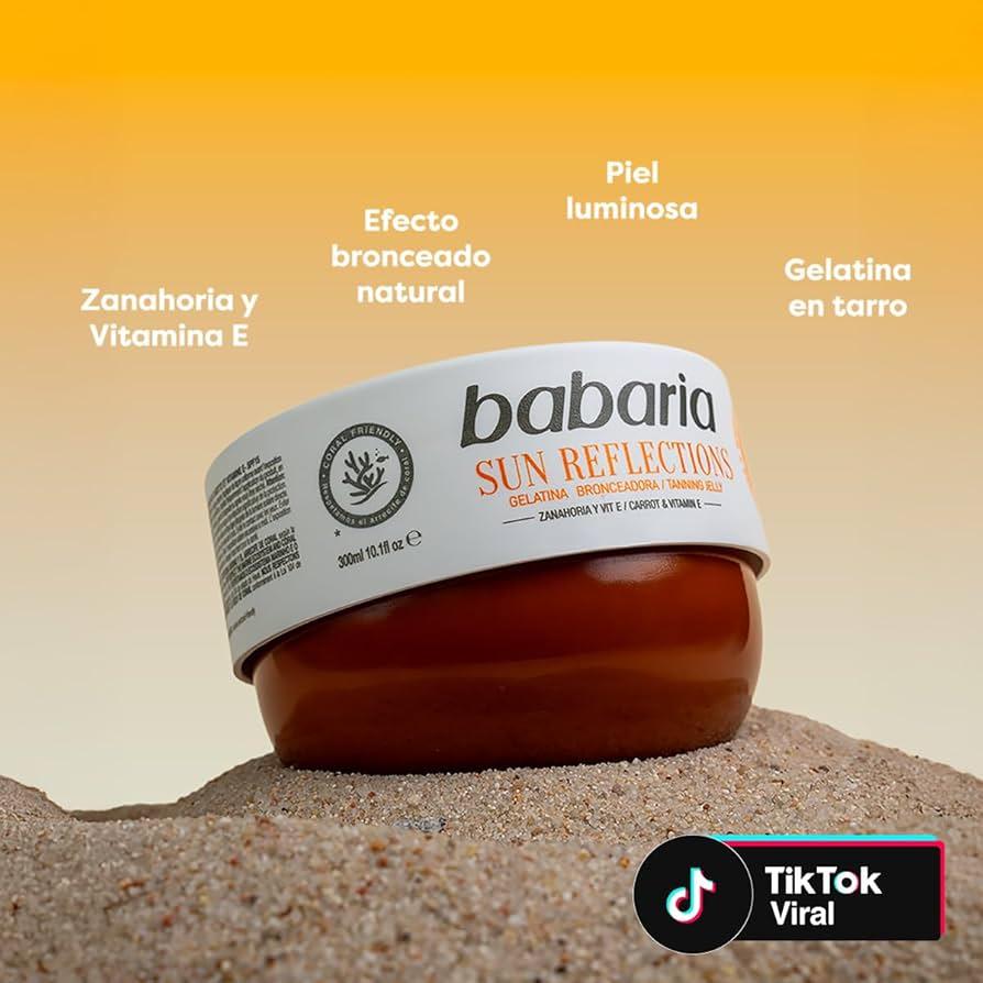 Gelatina Bronceadora Zanahoria SPF15, 300 ml – Acelerador del Bronceado Con Protección Media - Vitamina E y Niacinamida-BABARIA