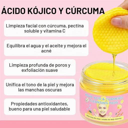 50 Almohadillas Limpiadoras con Ácido Kójico y Cúrcuma [1]
